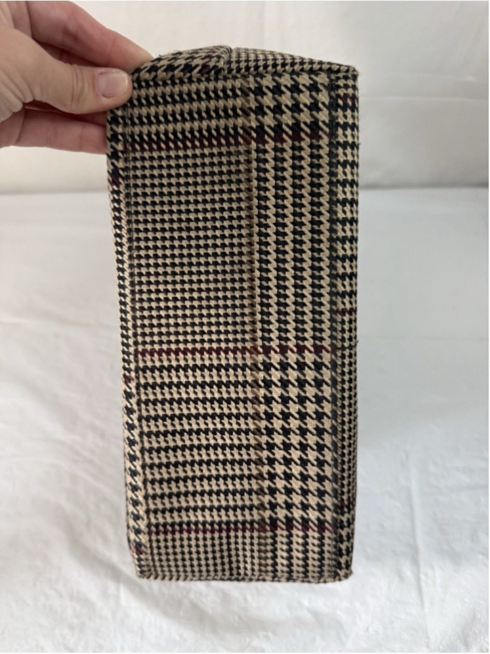 Vintage Ralph Lauren Houndstooth Tote Canvas & Leather 90's - Picture 10 of 15